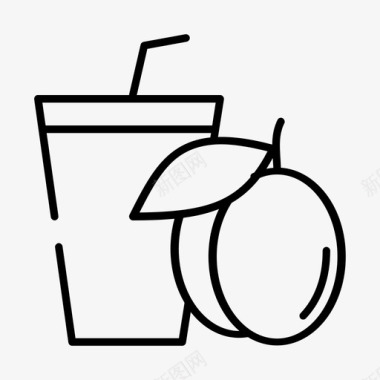 桃子汁饮料玻璃杯图标