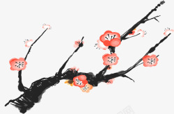 写意梅花中国绘画动植物壁纸素材