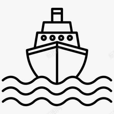 游轮轮船运输图标