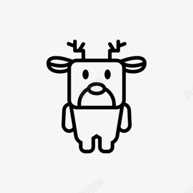 鹿拉车鹿圣诞节角色可爱图标