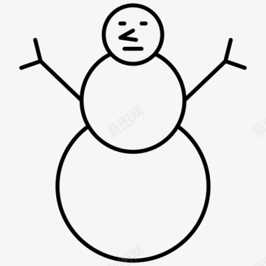 冬天的雪人雪人冬天新年图标