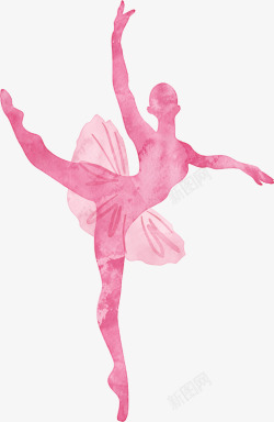 练舞芭蕾人物舞者卡通跳芭蕾女孩芭蕾舞舞女水彩水墨优素材