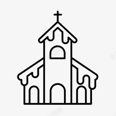 教堂建筑雪图标