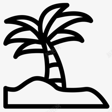 椰子树椰子树海滩假日图标