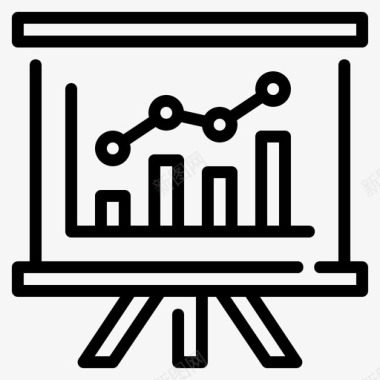 手拿白板图板图表报表图标