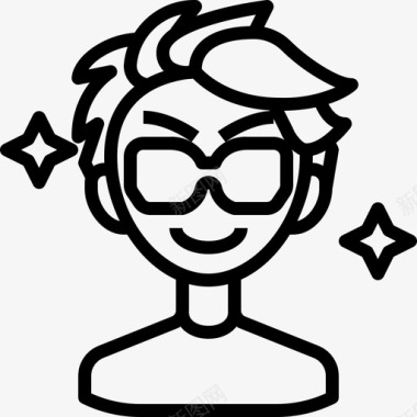 耍酷男孩酷男孩男人图标