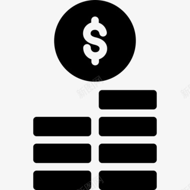 财富比重货币硬币堆图标