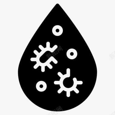 细菌水污染细菌水滴图标