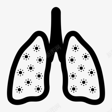 肺病毒肺癌肺图标