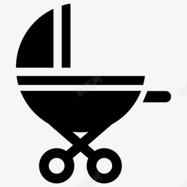 孩子和婴儿婴儿车马车孩子图标