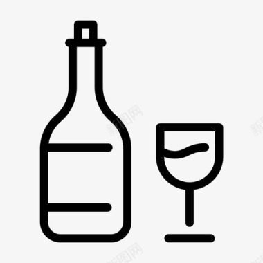 饮料瓶葡萄酒饮料瓶子图标