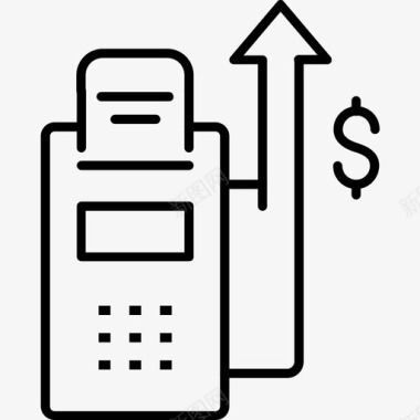 收银标志收入现金收据图标