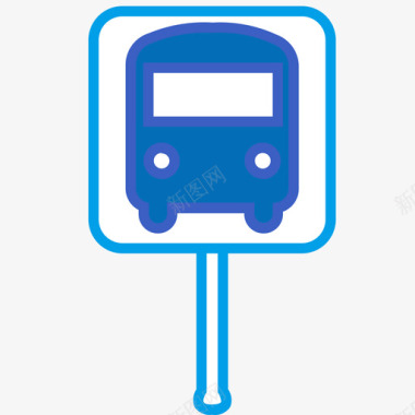 公交地铁标识三维公交车站图标