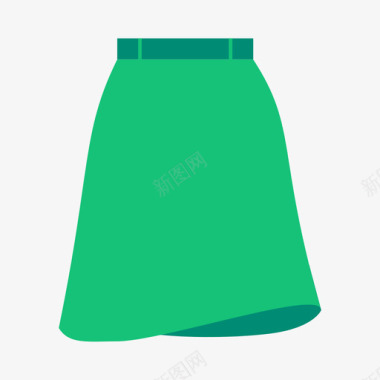 服装服装icon纯色版中长裙图标