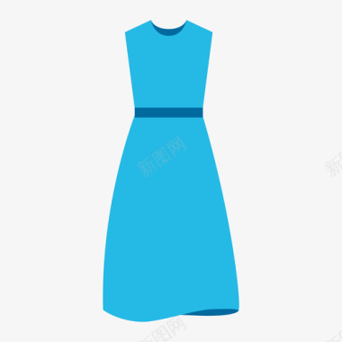 服装服装icon纯色版连衣裙图标