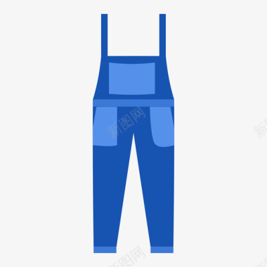 服装分类图标服装icon纯色版背带裤图标