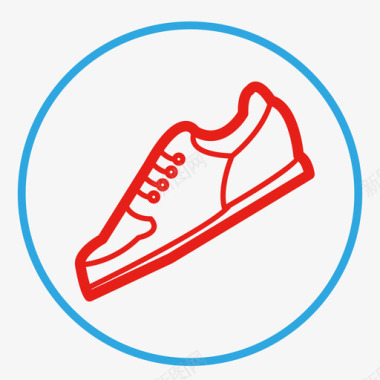 运动小人图标矢量素材运动鞋休闲鞋图标