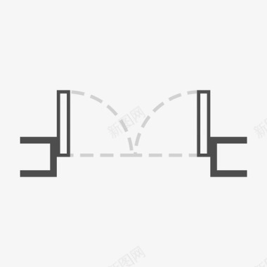 双开门禁门窗图例双开门图标