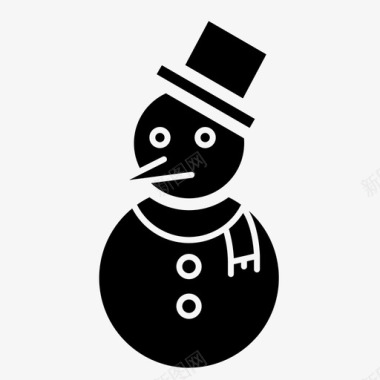 冬天的雪人雪人圣诞节季节图标