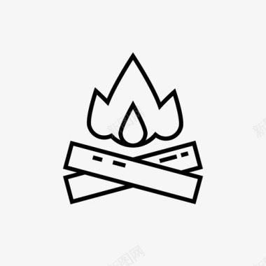 火焰图标营火火焰野营图标