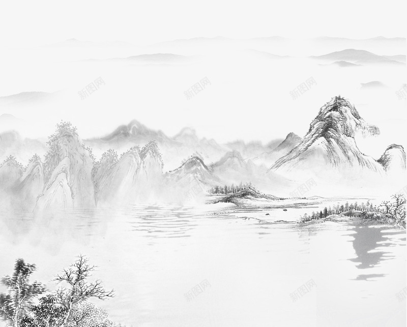 水墨山水圖 水墨山水·朱赓博