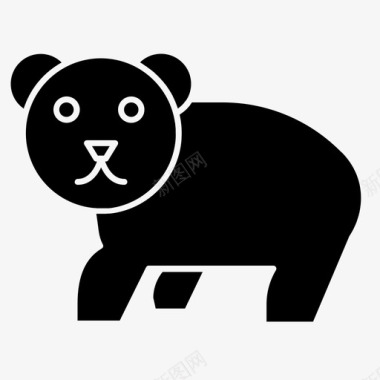 熊猫熊动物危险图标