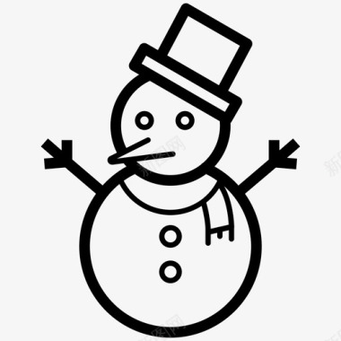 冬天的雪人雪人圣诞节季节图标