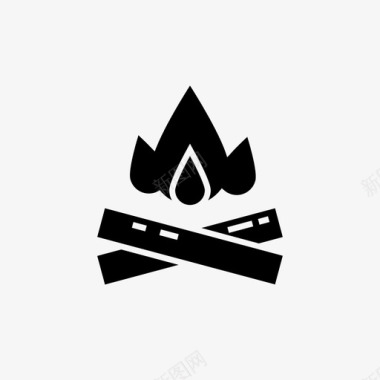 火焰图标营火火焰野营图标