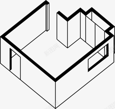 等距建筑房间建筑室内图标