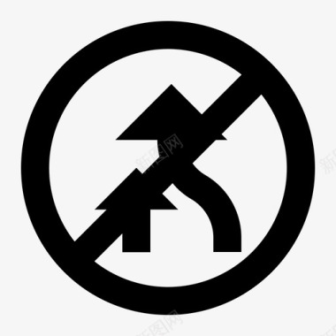 道路图标禁止超车箭头道路图标