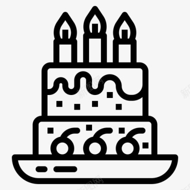 蜡烛生日蛋糕面包房蛋糕图标