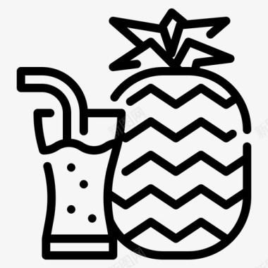 菠萝汁饮料水果图标