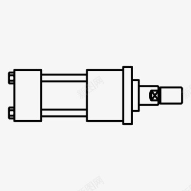白领的压力气缸力液压图标