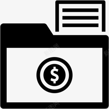 文件夹金钱图标商业和金融图标