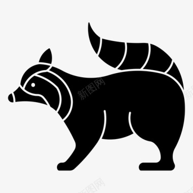 哺乳动物浣熊动物毛皮图标