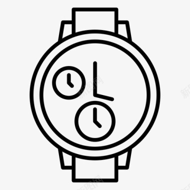 白色钟表计时手表时钟时间图标