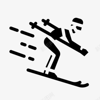 运动和比赛的体育馆滑雪比赛运动图标