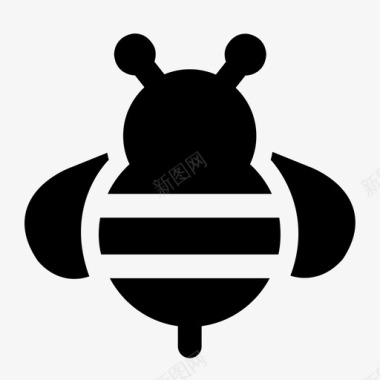 扁平化风格蜜蜂大黄蜂蜂蜜图标