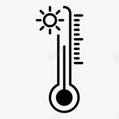 酒精温度计温度计高温炎热图标