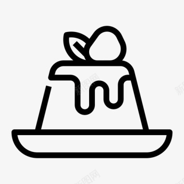 布丁潘纳科塔甜点布丁图标