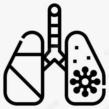 肺部病毒冠状病毒医学图标