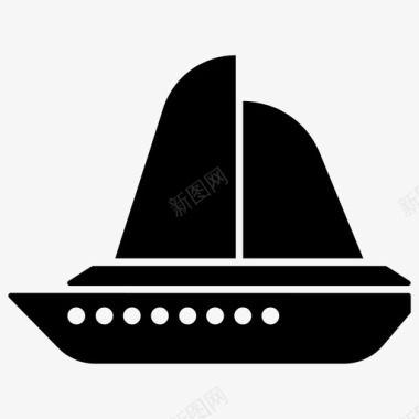 帆船游轮轮船图标