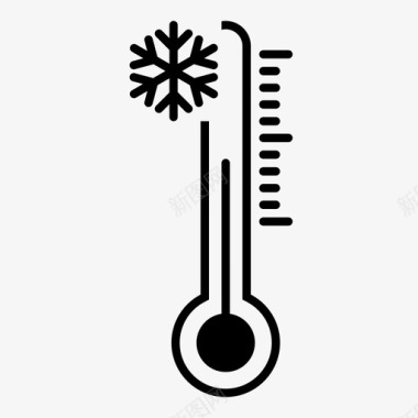 冬天的标志温度计冷低图标