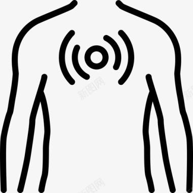 疼痛胸部疼痛停止病毒轮廓图标设置2图标