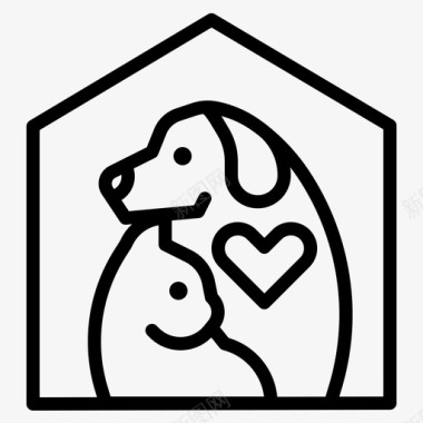 创意房子宠物慈善猫狗图标