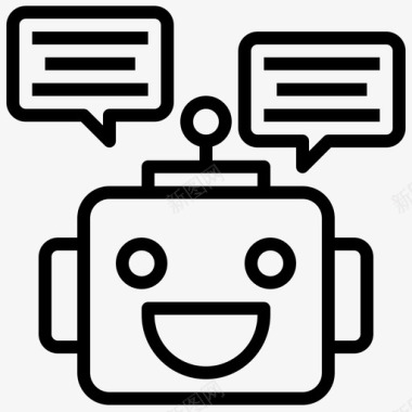 社交图标机器人聊天泡泡聊天机器人图标