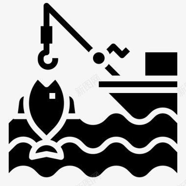 埃及象形文字图片钓鱼渔夫渔夫卷轴图标