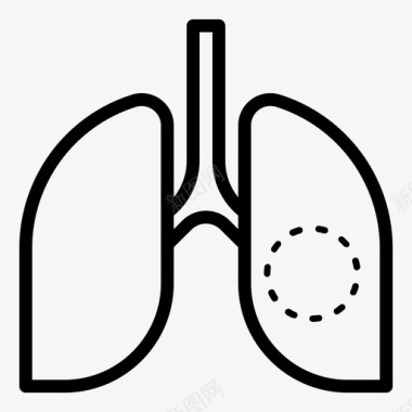 癌症绝症肺癌肿瘤癌症轮廓图标