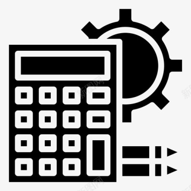 工程商业计划书计算器预算商业和财务图标