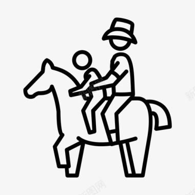 骑马的孩子马术骑马图标